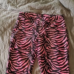 Velvet tiger stripe pants